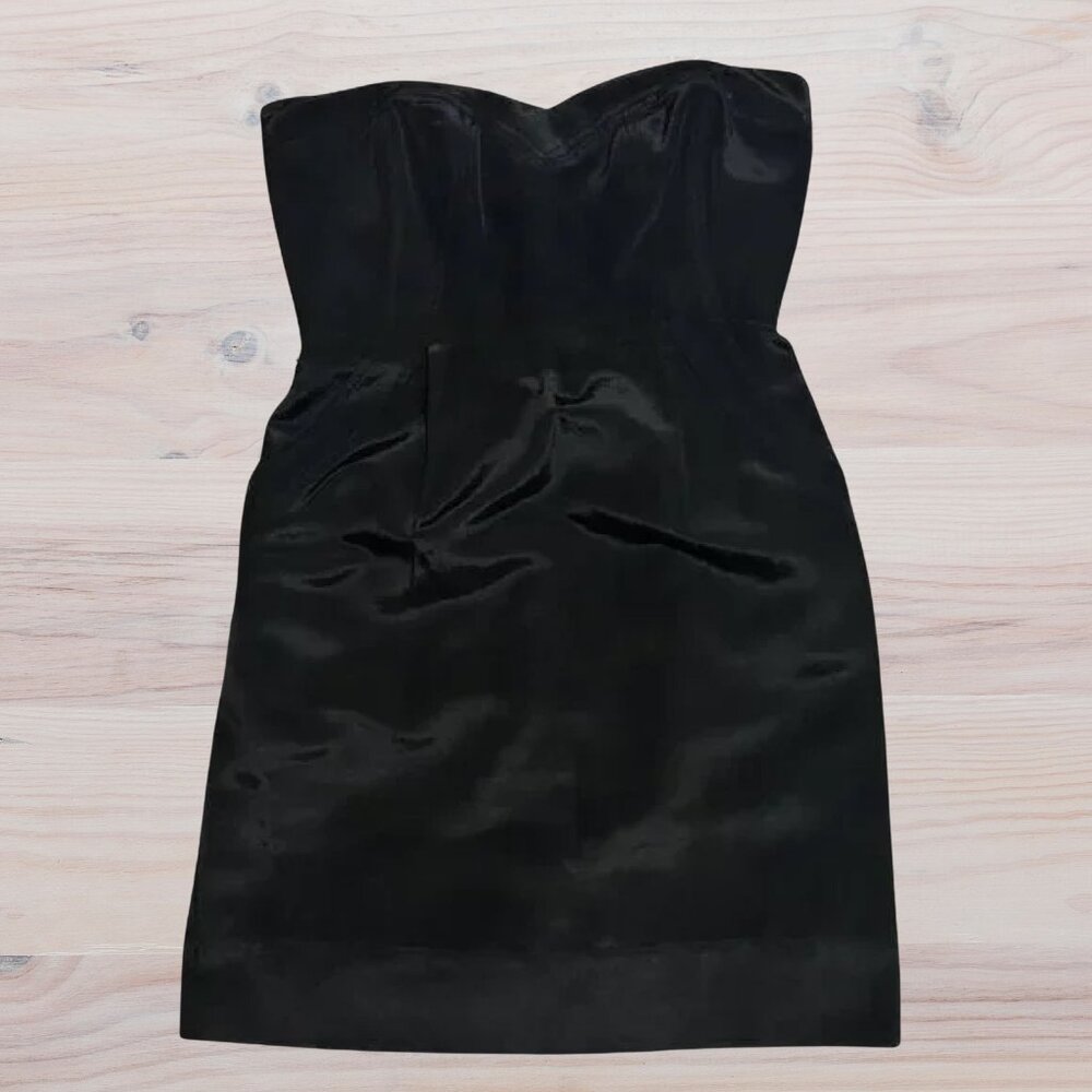 Rebecca Taylor Black Strapless High-Low Dress